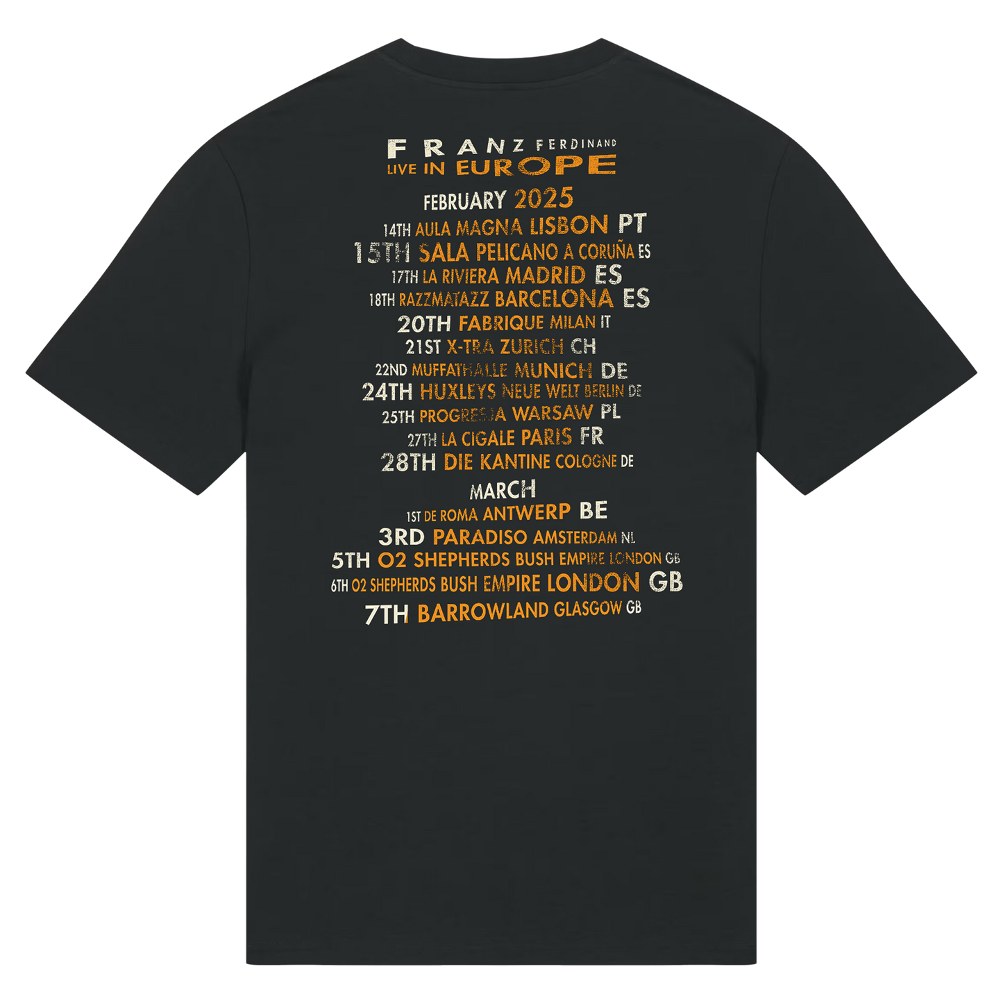 'Live In Europe' 2025 Tour T-Shirt